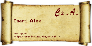Cseri Alex névjegykártya