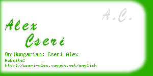 alex cseri business card